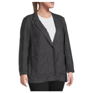 Sanctuary XL Johnnie Plaid Blazer Tweed Sport Coat Black Gray MSRP $129